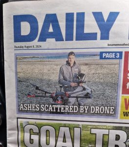 Aerial Ashes Scattering Ashes by Drone in Thenews
