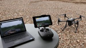 Live streaming of ashes ceremony by drone
